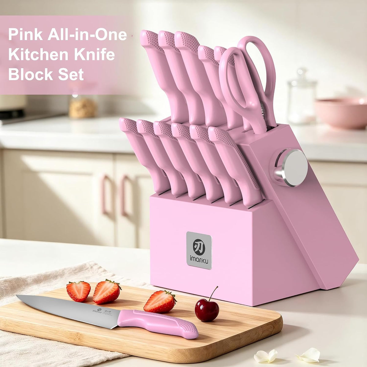High-Carbon Stainless Steel Knife Set with Block