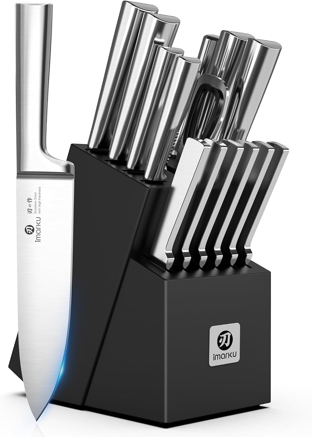 High-Carbon Stainless Steel Knife Set with Block