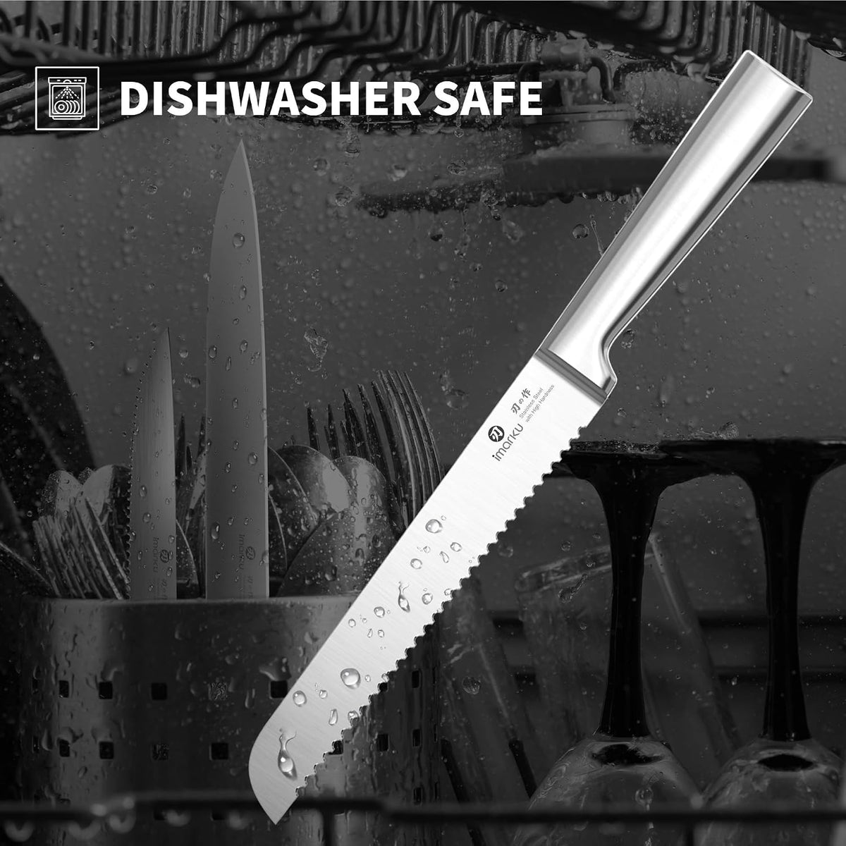 High-Carbon Stainless Steel Knife Set with Block