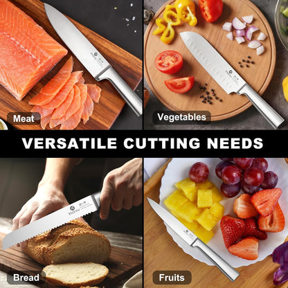 High-Carbon Stainless Steel Knife Set with Block