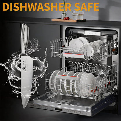High-Carbon Stainless Steel Knife Set with Block