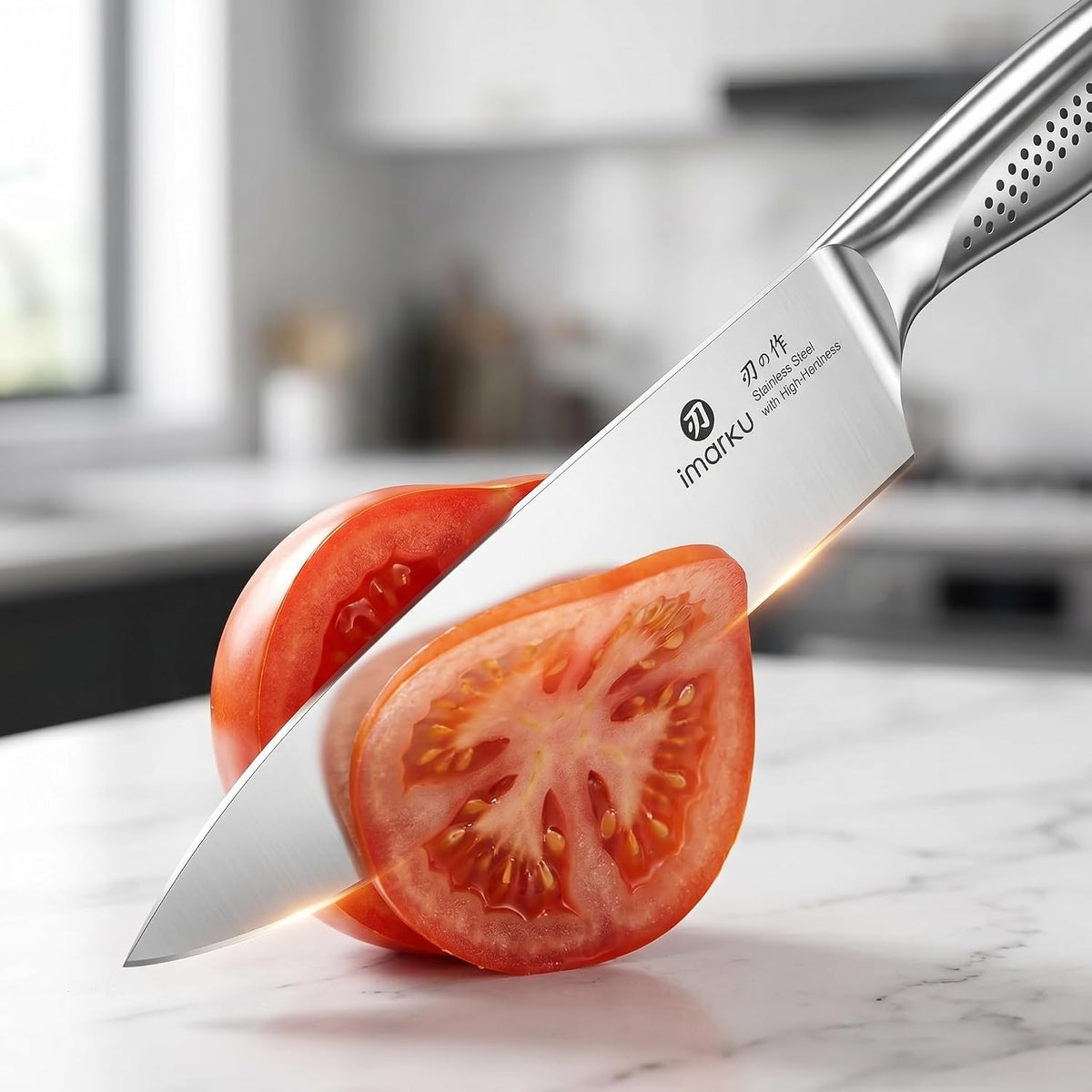 High-Carbon Stainless Steel Knife Set with Block