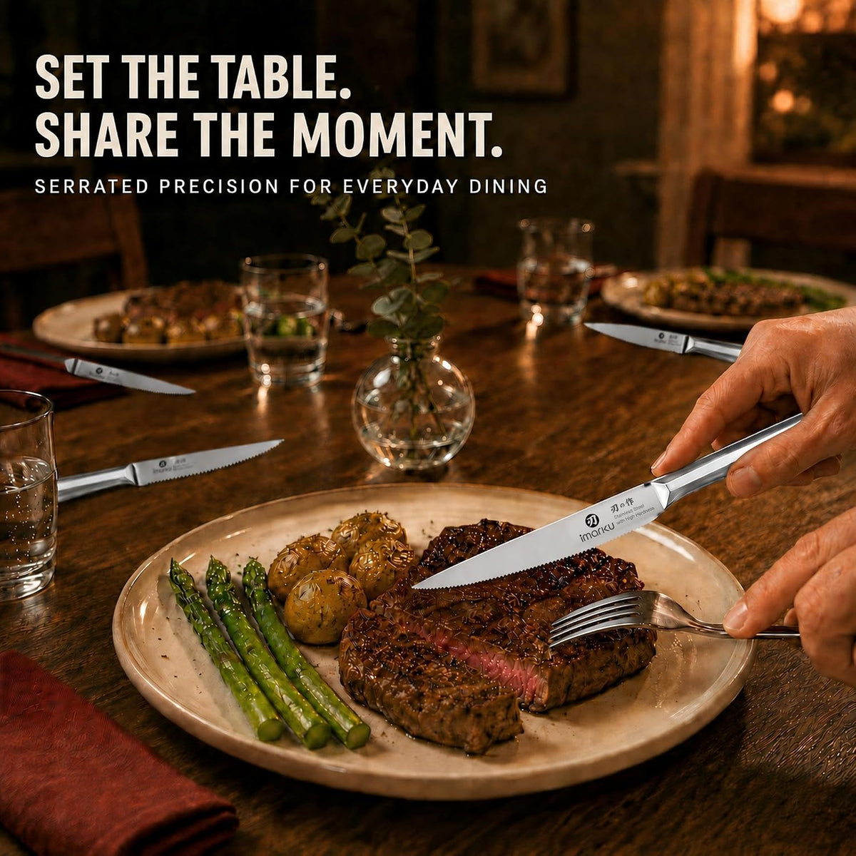 High-Carbon Stainless Steel Knife Set with Block