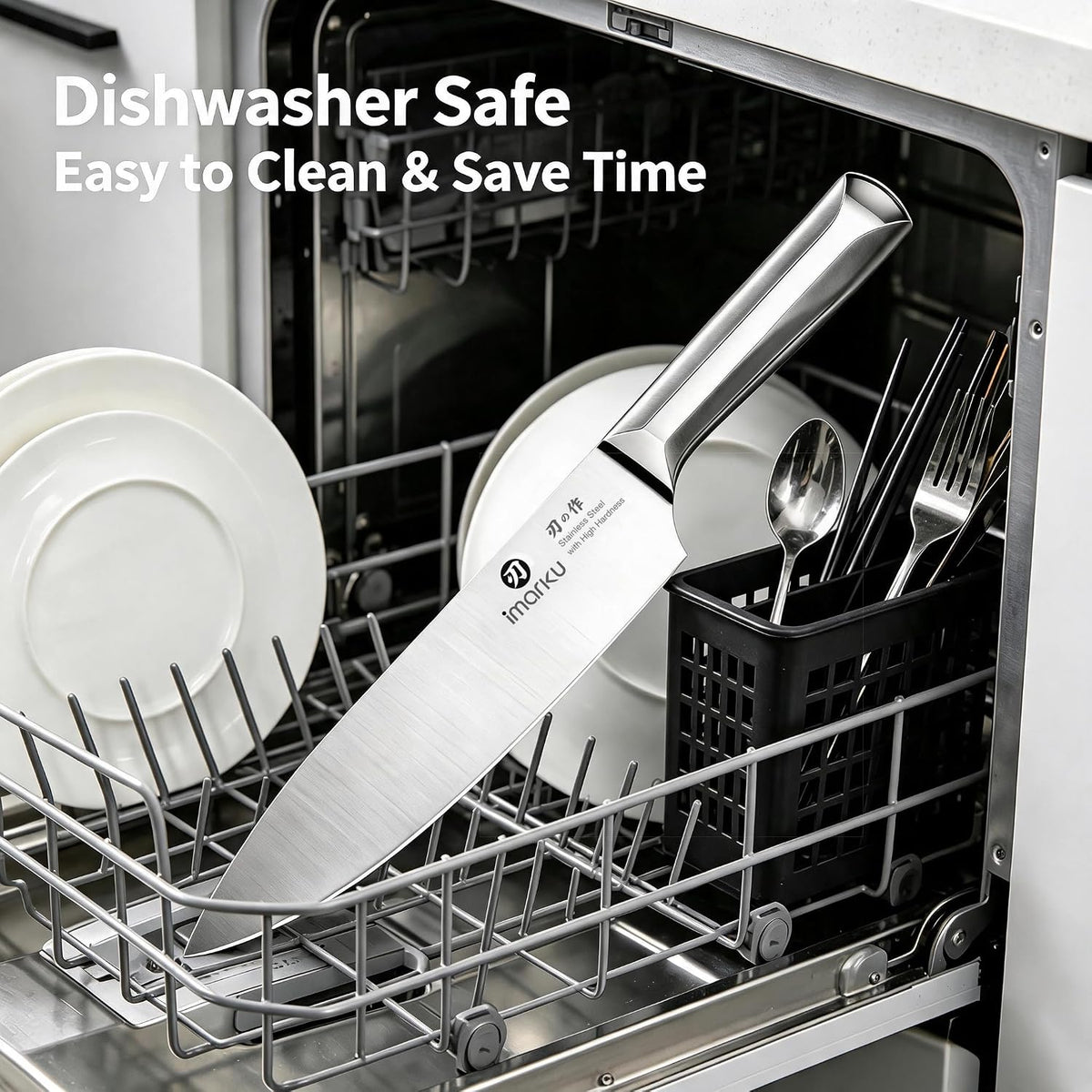 High-Carbon Stainless Steel Knife Set with Block