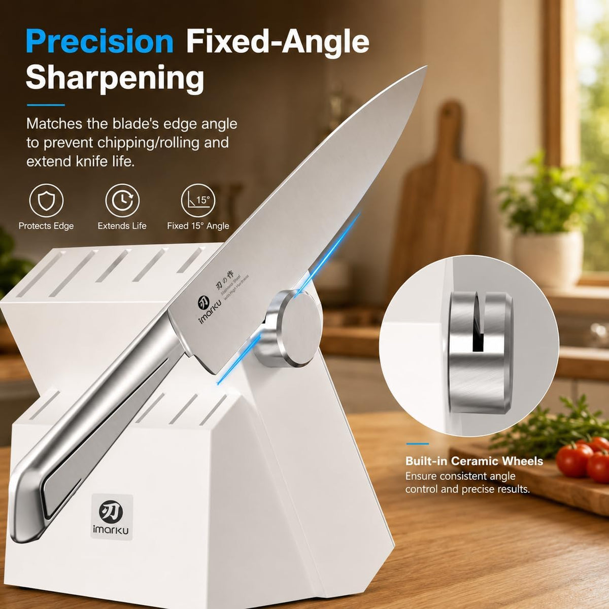 High-Carbon Stainless Steel Knife Set with Block