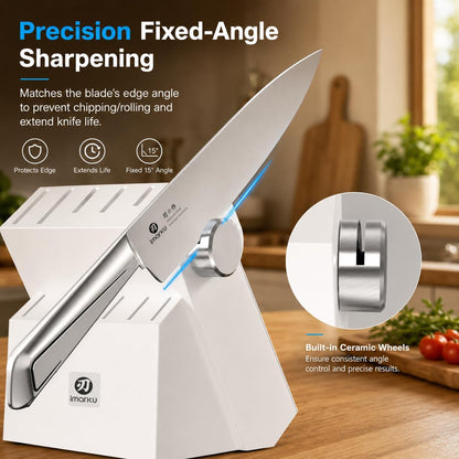 High-Carbon Stainless Steel Knife Set with Block