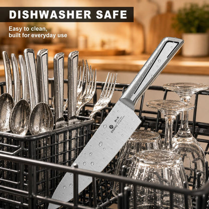 High-Carbon Stainless Steel Knife Set with Block