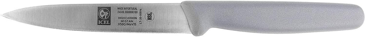 4 Inch Paring Knife - Straight Edge, High Carbon German Stainless Steel, Razor Sharp Blade, Rust-Proof, Perfect for Paring, Slicing, Dicing, Cutting and Chopping, Gray Polypropylene Handle