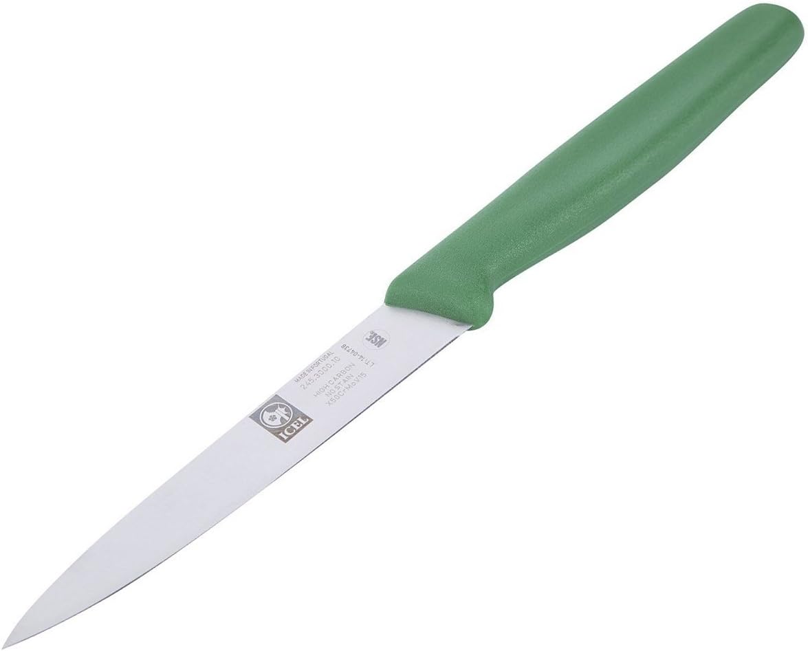 4 Inch Paring Knife - Straight Edge, High Carbon German Stainless Steel, Razor Sharp Blade, Rust-Proof, Perfect for Paring, Slicing, Dicing, Cutting and Chopping, Gray Polypropylene Handle