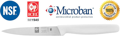 4 Inch Paring Knife - Straight Edge, High Carbon German Stainless Steel, Razor Sharp Blade, Rust-Proof, Perfect for Paring, Slicing, Dicing, Cutting and Chopping, Gray Polypropylene Handle