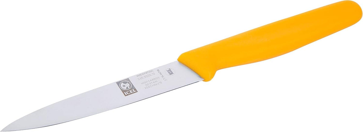 4 Inch Paring Knife - Straight Edge, High Carbon German Stainless Steel, Razor Sharp Blade, Rust-Proof, Perfect for Paring, Slicing, Dicing, Cutting and Chopping, Gray Polypropylene Handle