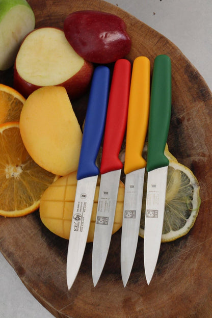 4 Inch Paring Knife - Straight Edge, High Carbon German Stainless Steel, Razor Sharp Blade, Rust-Proof, Perfect for Paring, Slicing, Dicing, Cutting and Chopping, Gray Polypropylene Handle