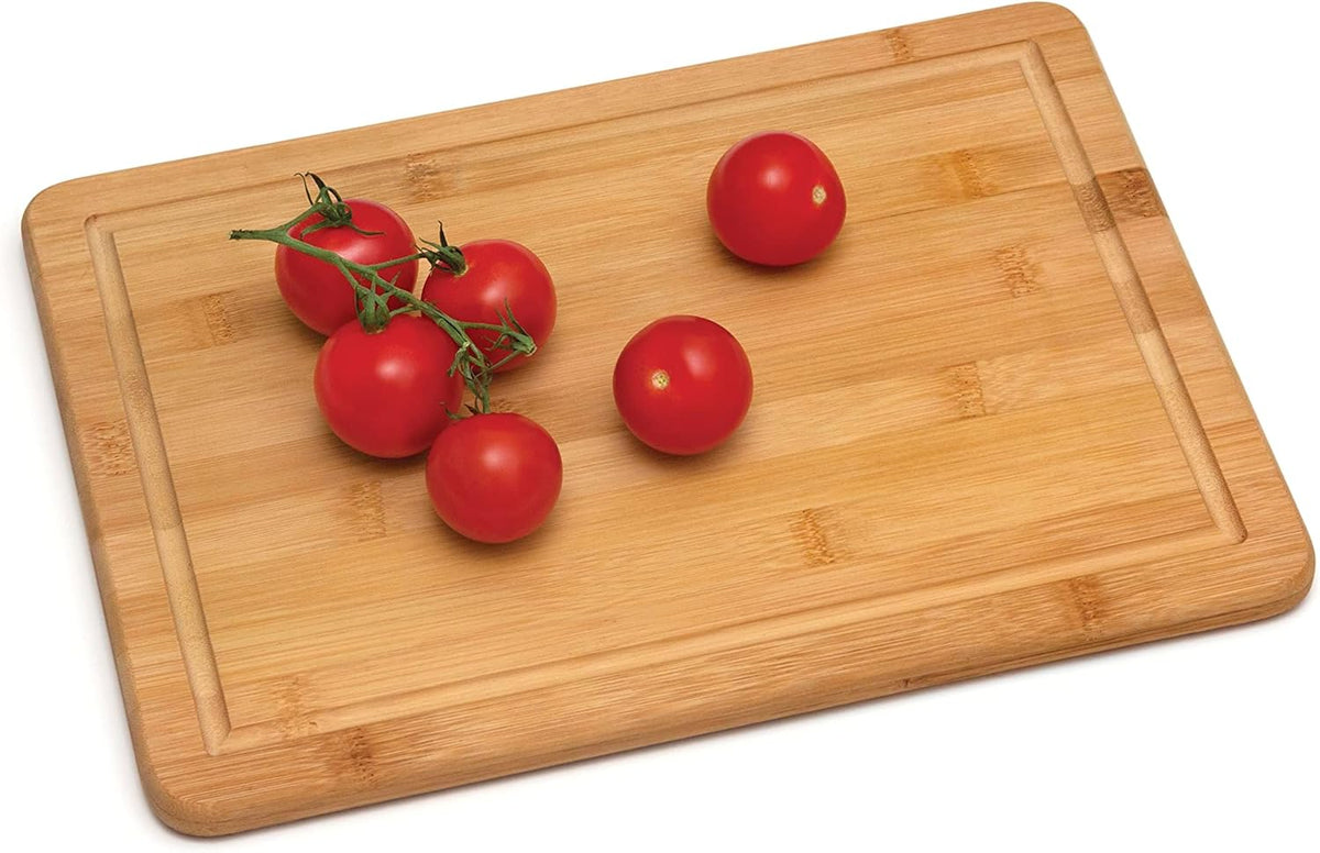 Bamboo Wood Kitchen Cutting and Serving Board with Non-Slip Cork Backing, Medium, 13-3/4" x 9-3/4" x 5/8"