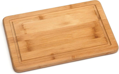 Bamboo Wood Kitchen Cutting and Serving Board with Non-Slip Cork Backing, Medium, 13-3/4" x 9-3/4" x 5/8"