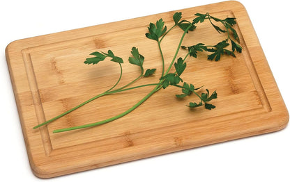 Bamboo Wood Kitchen Cutting and Serving Board with Non-Slip Cork Backing, Medium, 13-3/4" x 9-3/4" x 5/8"