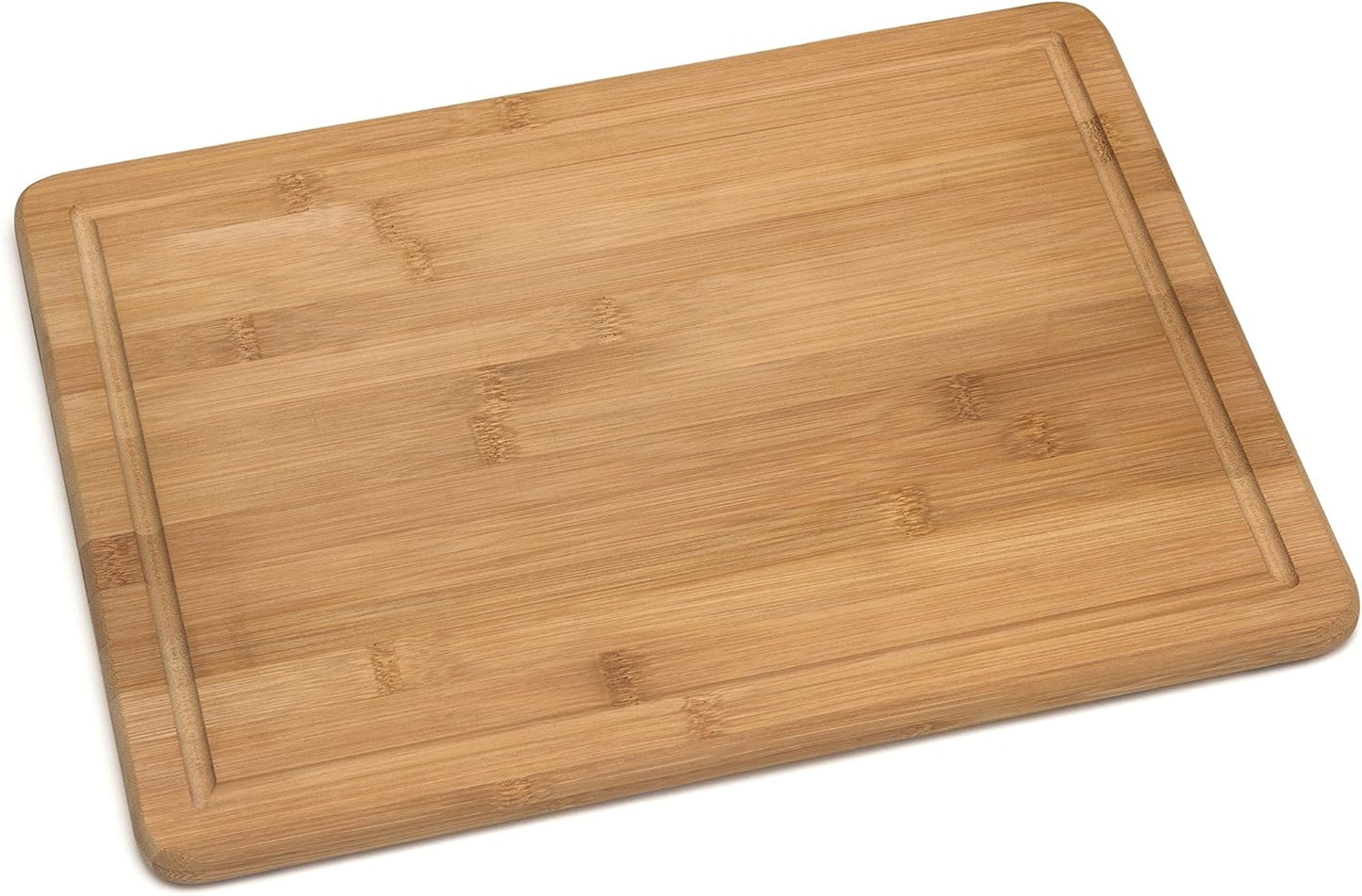 Bamboo Wood Kitchen Cutting and Serving Board with Non-Slip Cork Backing, Medium, 13-3/4" x 9-3/4" x 5/8"