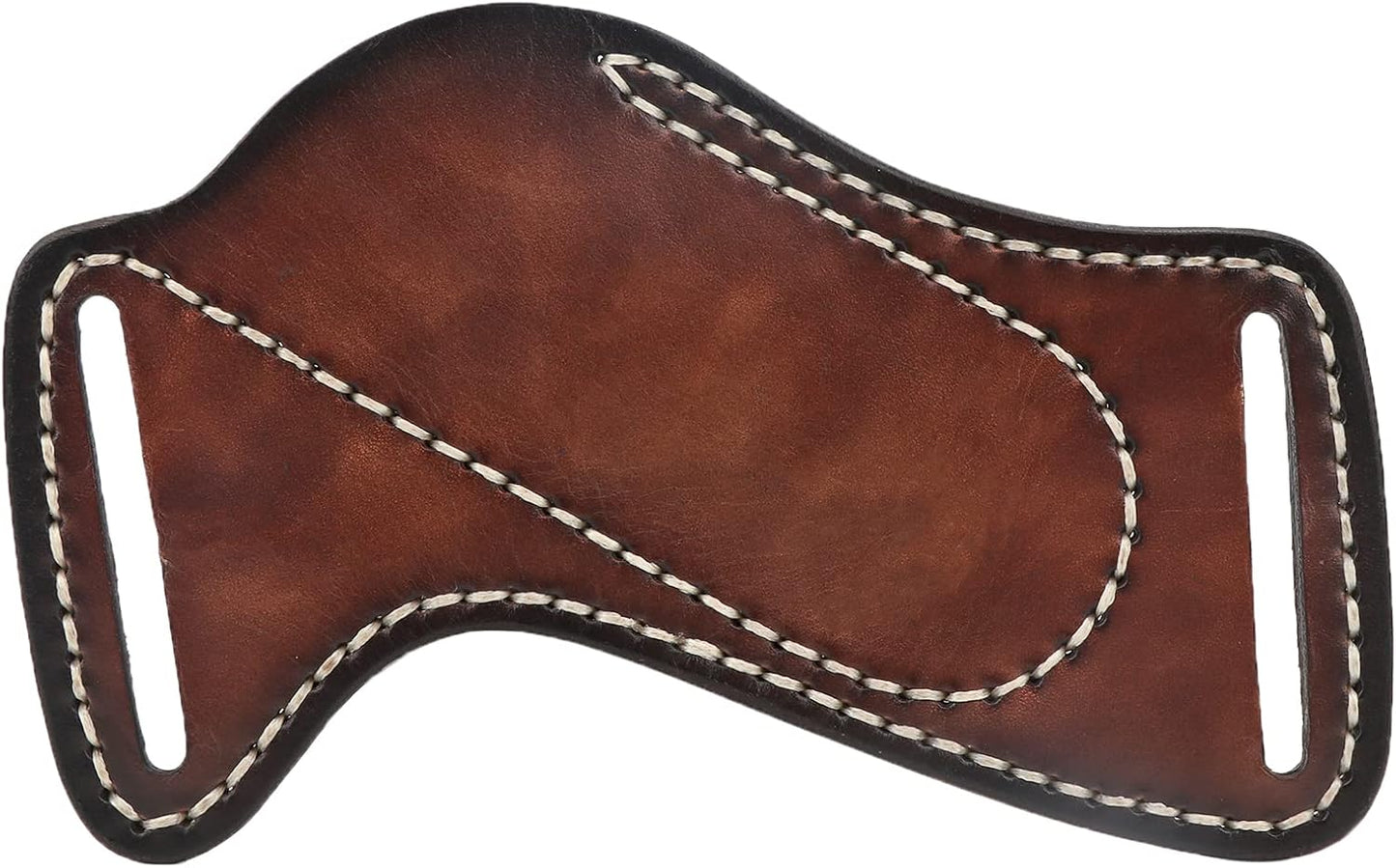 Leather Knife Sheath for Belt, 3mm Thick EDC Pocket Knife Holster Fits Buck 110, Compact Folding Knife Carrier Case for Men, Open Top Cross Draw - Brown
