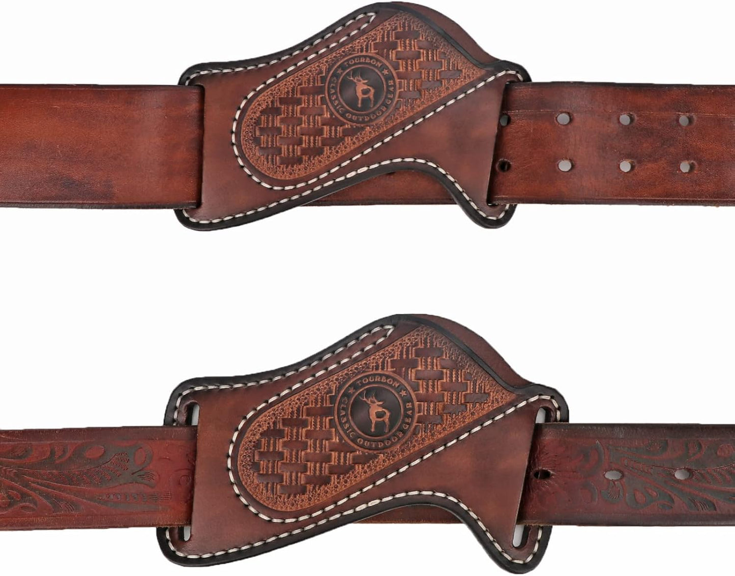 Leather Knife Sheath for Belt, 3mm Thick EDC Pocket Knife Holster Fits Buck 110, Compact Folding Knife Carrier Case for Men, Open Top Cross Draw - Brown