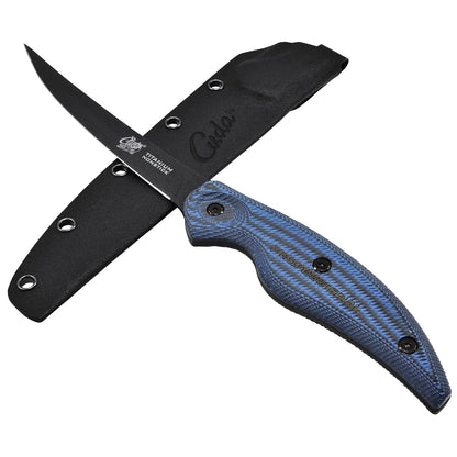 6" Curved Boning Professional Saltwater & Freshwater Corrosion Resistant Stainless Carpenter Steel Fish Filleting Knife with Hard Molded Sheath Included