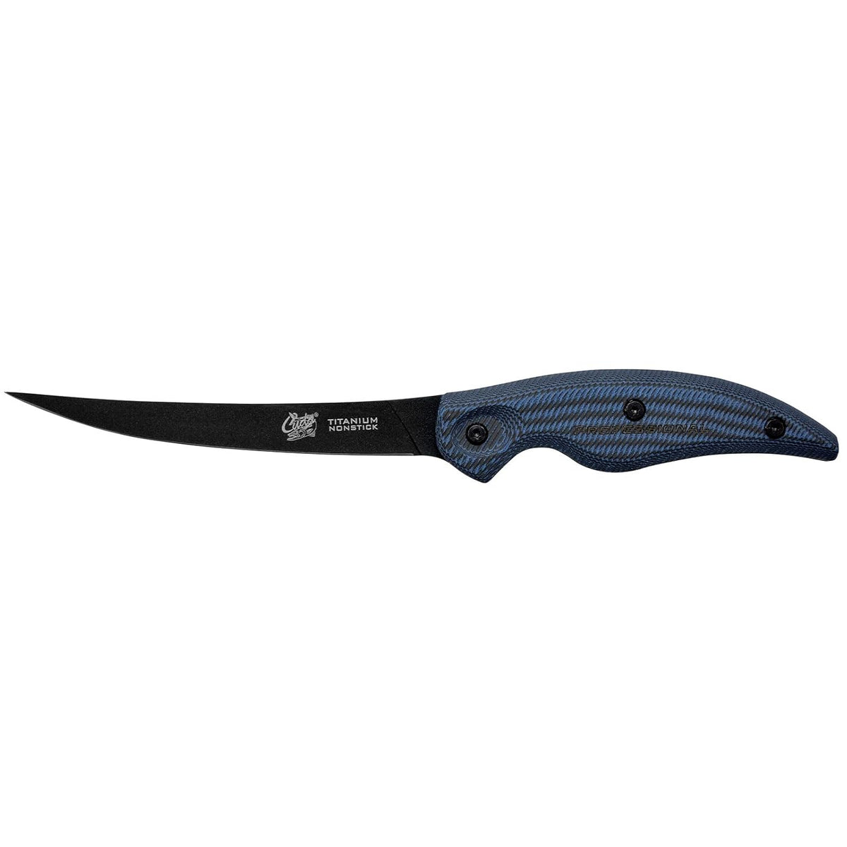 6" Curved Boning Professional Saltwater & Freshwater Corrosion Resistant Stainless Carpenter Steel Fish Filleting Knife with Hard Molded Sheath Included
