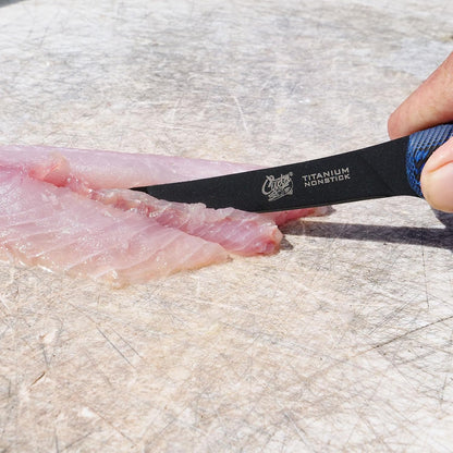 6" Curved Boning Professional Saltwater & Freshwater Corrosion Resistant Stainless Carpenter Steel Fish Filleting Knife with Hard Molded Sheath Included