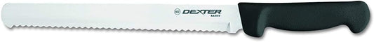 Dexter-Russell P94804B 10" Scalloped Slicer/Bread Knife with Black Polypropylene Handle
