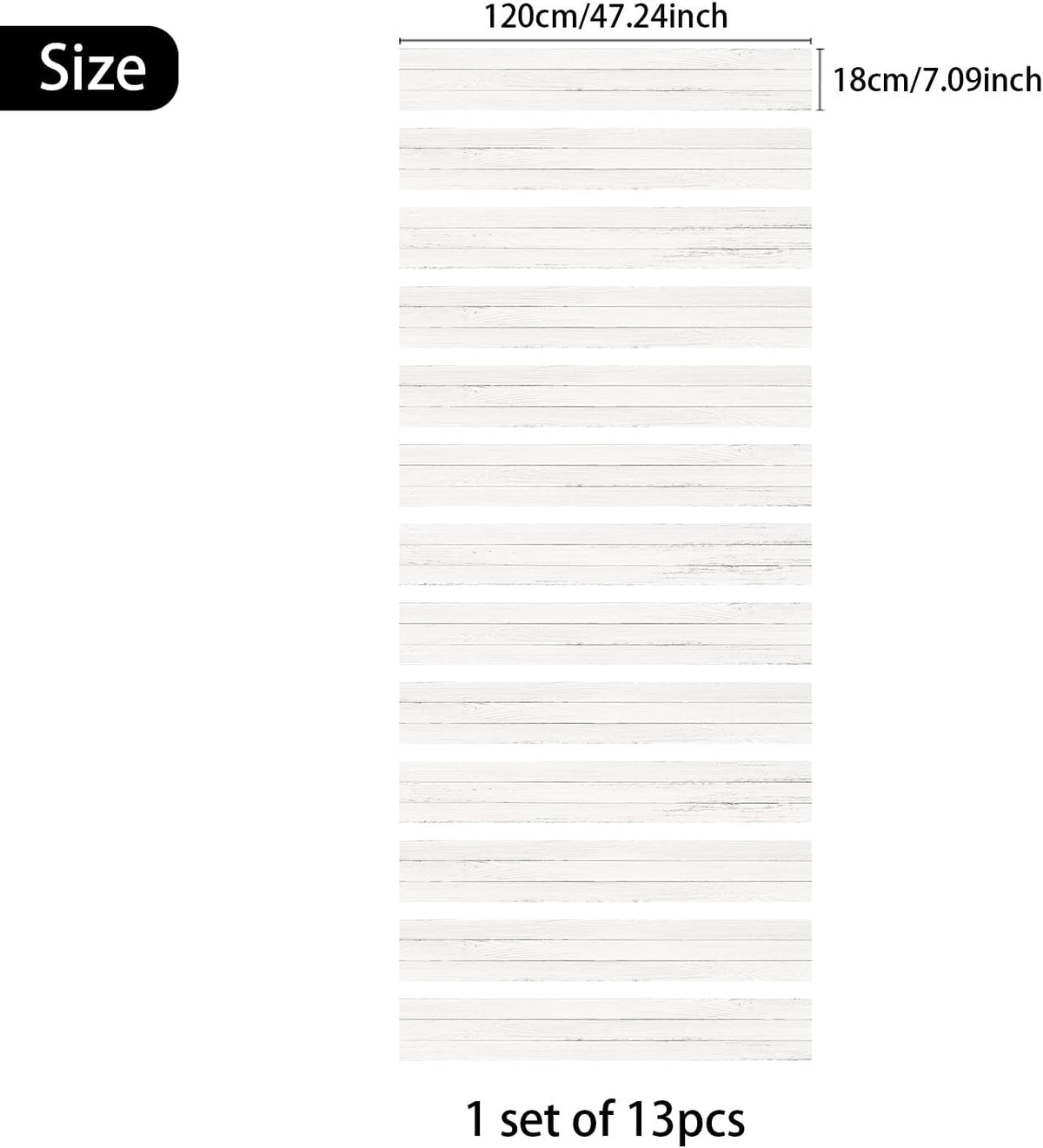 7PC Self-Adhesive Vinyl Stair Riser Stickers w/Squeegee and Utility Knife, Peel and Stick Staircase Decal Contact Paper for Home Decor, 47.24"x7.09" Scandinavian White Herringbone