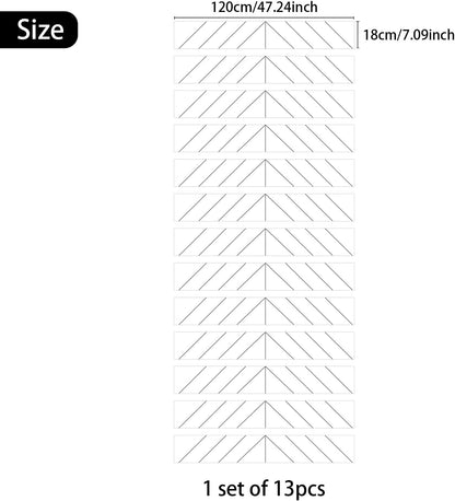 7PC Self-Adhesive Vinyl Stair Riser Stickers w/Squeegee and Utility Knife, Peel and Stick Staircase Decal Contact Paper for Home Decor, 47.24"x7.09" Scandinavian White Herringbone