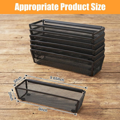 Kenaoeo 10 Pack silverware organizer And utensil drawer organizer, Mesh Metal Storage Tray For Flatware Knives Spoons Forks With Interlocking Arms And Non-Slip Pads, 9.6 x 3 x 2 Inch