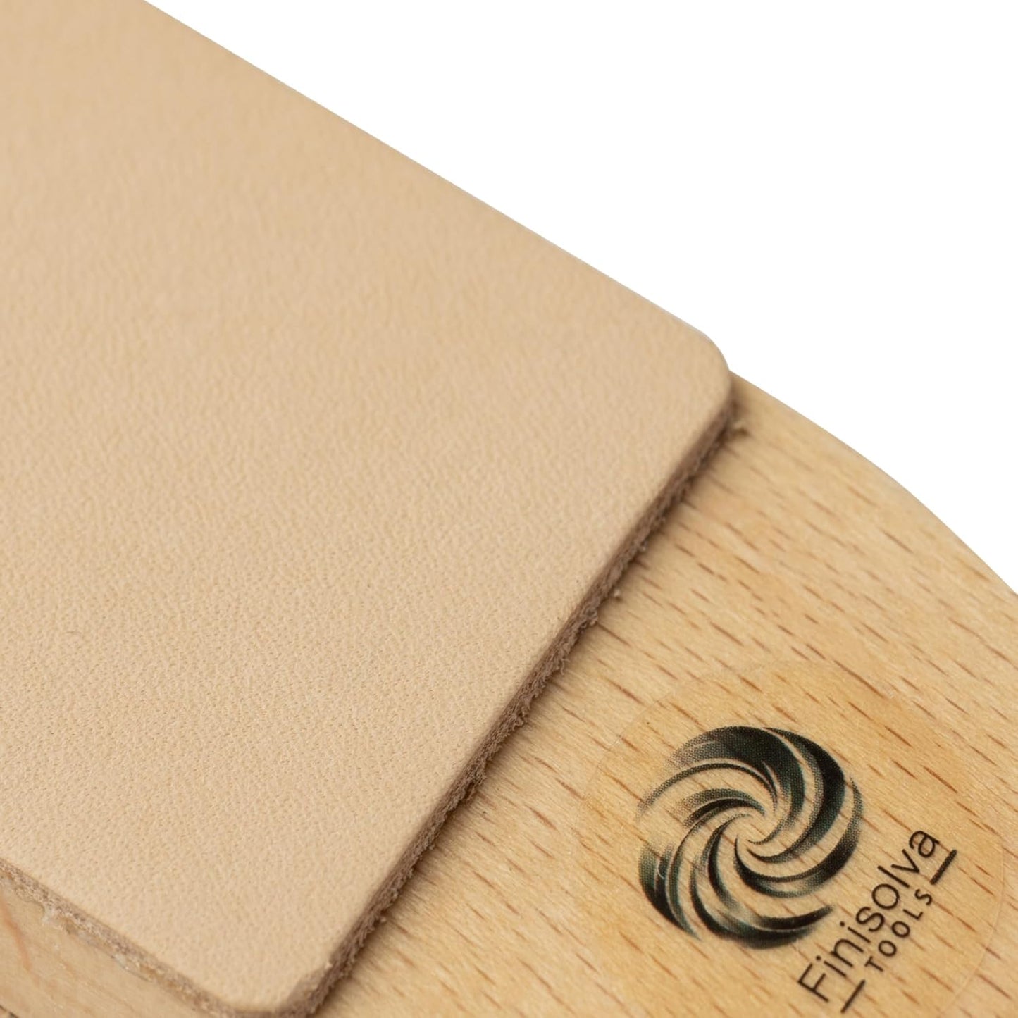 Leather Strop for Knife Sharpening, Double-Sided Paddle Strop with Green Polishing Compound, Wood Handle Stropping Block for Honing Knives, Chisels & Woodcarving Tools, for Diamond Pastes