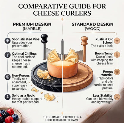 Cheese Curler Marble and steel + Cheese Knife Set - Cheese Shaver - Cheese Wheel Curler - Girolle Cheese Shaver - Tete de Moine Cheese Curler- Girolle - Spiral Cheese Shaver - Cheese flower Cutter