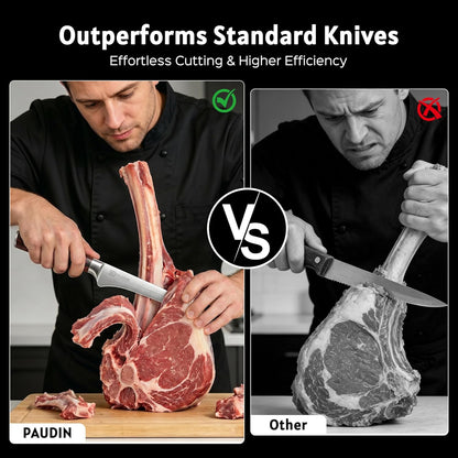 Boning Knife 6 Inch, Super Sharp Fillet Knife, German High Carbon Stainless Steel Deboning Knives, Professional Boning Knives for Meat Poultry Chicken, Pakkawood Handle with Gift Box