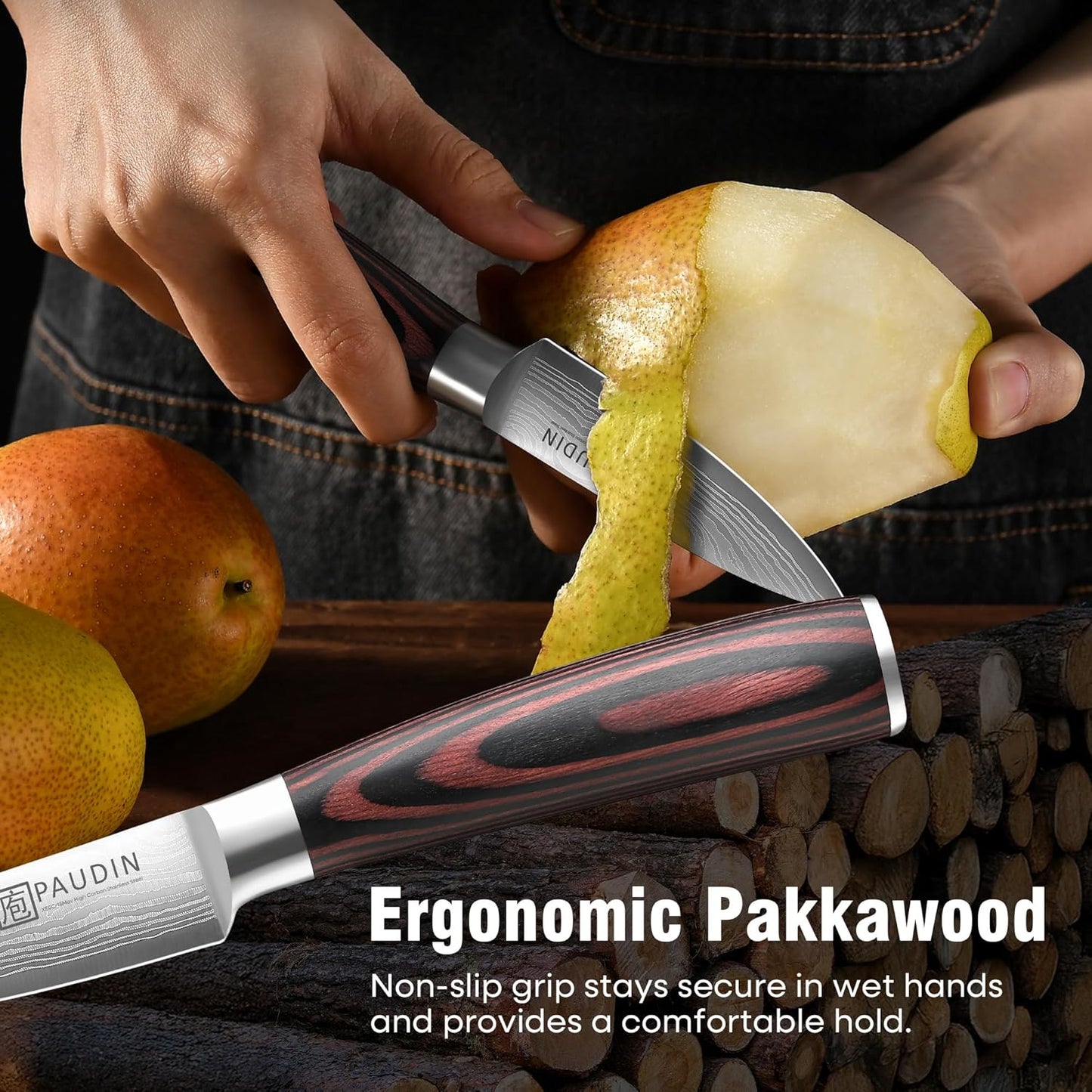 Boning Knife 6 Inch, Super Sharp Fillet Knife, German High Carbon Stainless Steel Deboning Knives, Professional Boning Knives for Meat Poultry Chicken, Pakkawood Handle with Gift Box