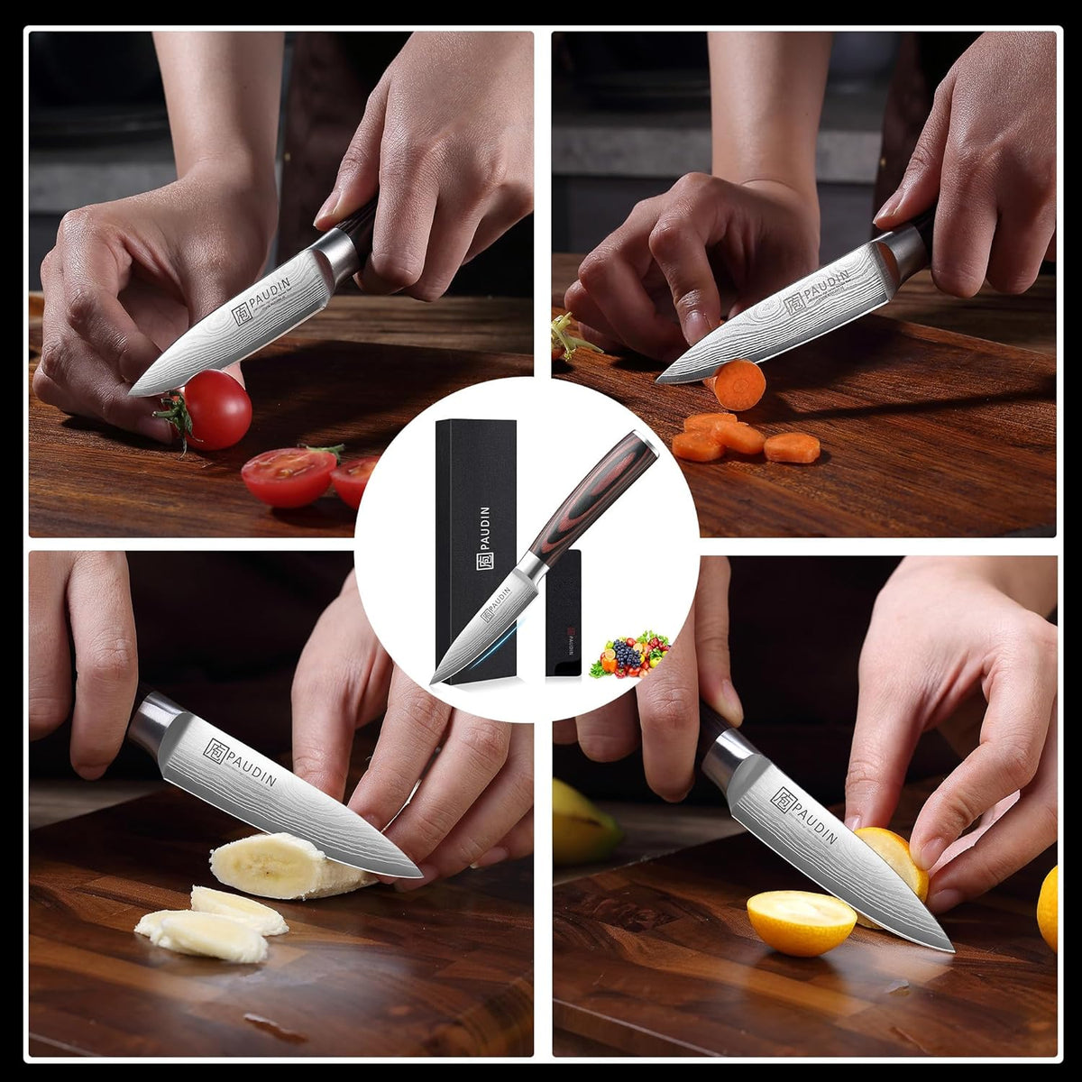 Boning Knife 6 Inch, Super Sharp Fillet Knife, German High Carbon Stainless Steel Deboning Knives, Professional Boning Knives for Meat Poultry Chicken, Pakkawood Handle with Gift Box