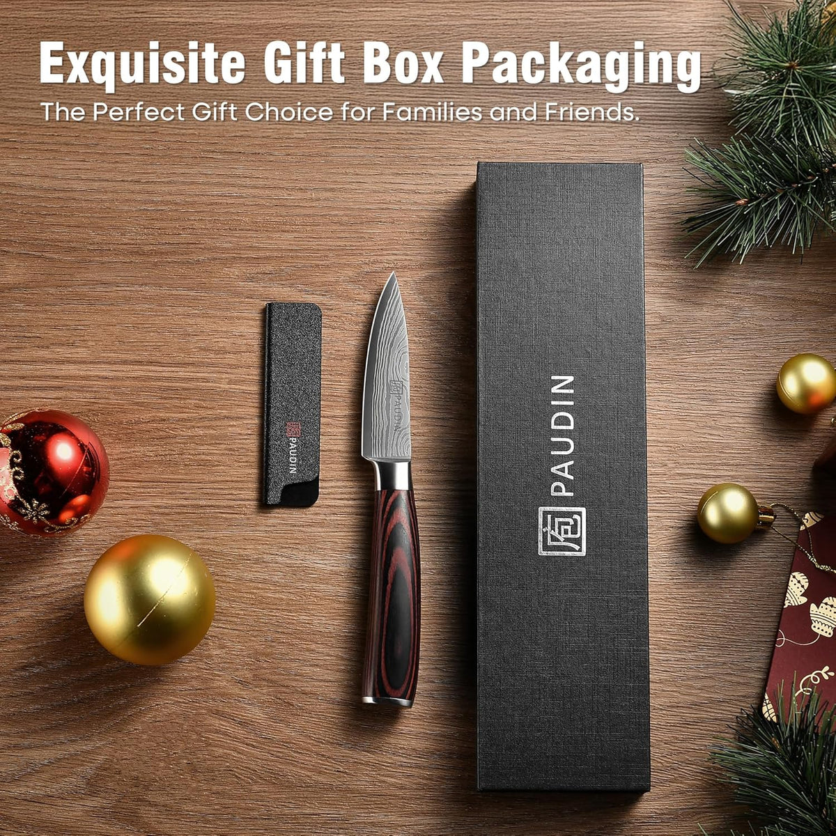 Boning Knife 6 Inch, Super Sharp Fillet Knife, German High Carbon Stainless Steel Deboning Knives, Professional Boning Knives for Meat Poultry Chicken, Pakkawood Handle with Gift Box