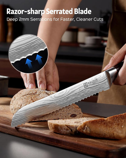 Boning Knife 6 Inch, Super Sharp Fillet Knife, German High Carbon Stainless Steel Deboning Knives, Professional Boning Knives for Meat Poultry Chicken, Pakkawood Handle with Gift Box