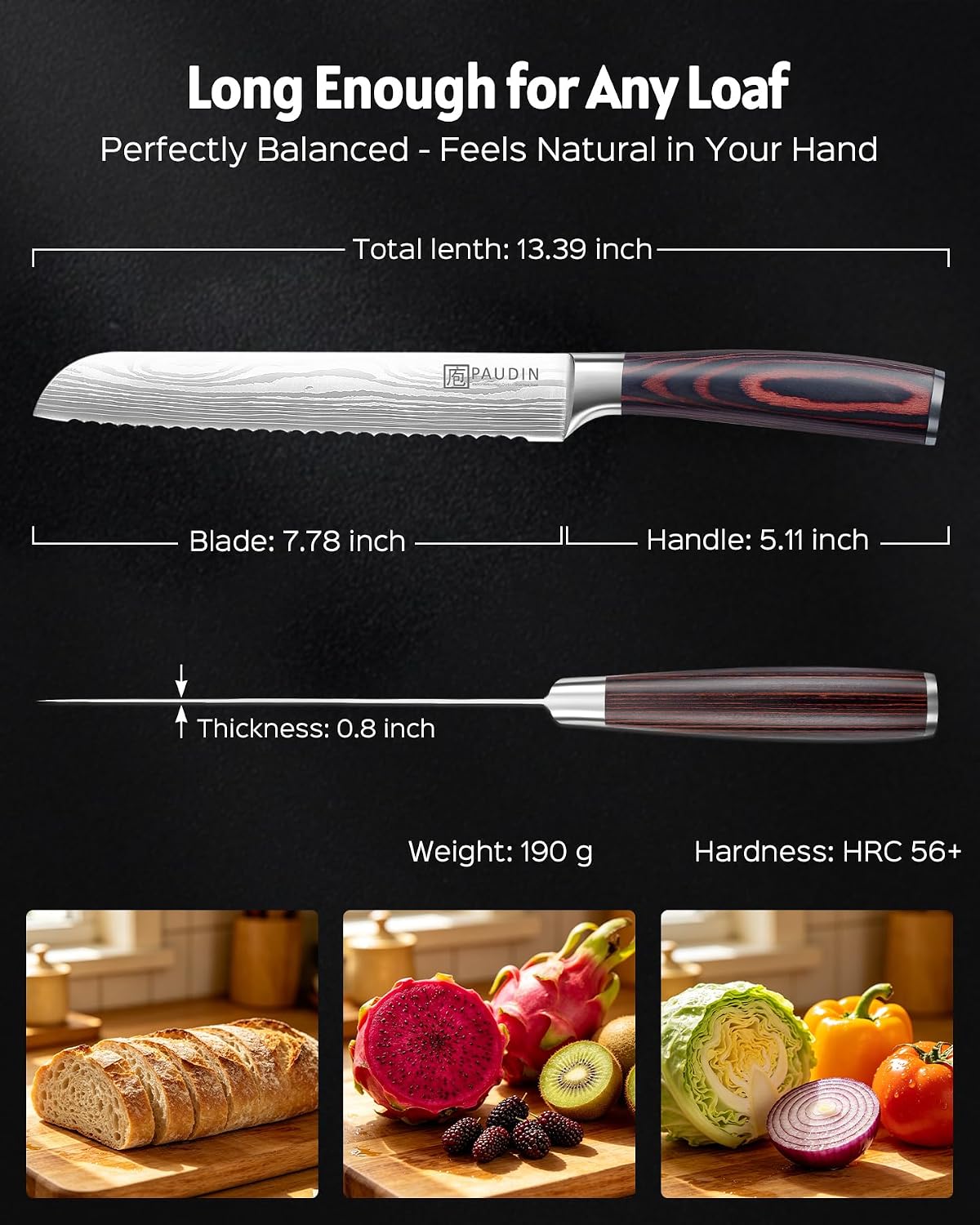 Boning Knife 6 Inch, Super Sharp Fillet Knife, German High Carbon Stainless Steel Deboning Knives, Professional Boning Knives for Meat Poultry Chicken, Pakkawood Handle with Gift Box