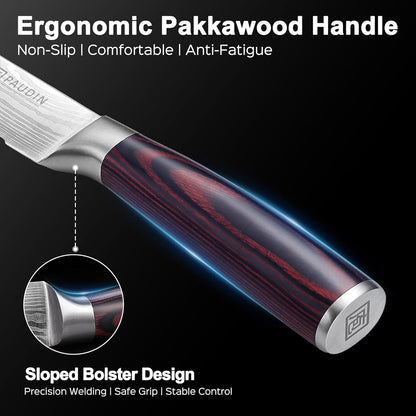 Boning Knife 6 Inch, Super Sharp Fillet Knife, German High Carbon Stainless Steel Deboning Knives, Professional Boning Knives for Meat Poultry Chicken, Pakkawood Handle with Gift Box