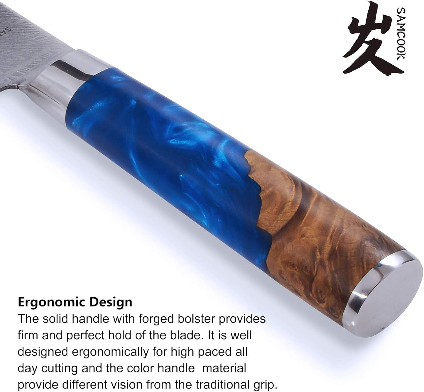 Kiritsuke Chef Knife - 8 Inch Professional Sharp Damascus Knife,High Carbon Stainless Steel Kitchen Gyuto knife - Ergonomic Octagonal Ebony Handle with Gift Box