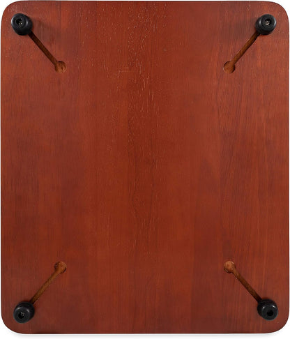 Oak Accents Camper/RV Silent Top Stovetop Cover | Features Solid Oak-Finish Hardwood w/Non-Toxic Finish & 4 Non-Slip Rubber Feet | Includes Flexible Cutting Mat | 19.5” x 17” x .75” (43521)