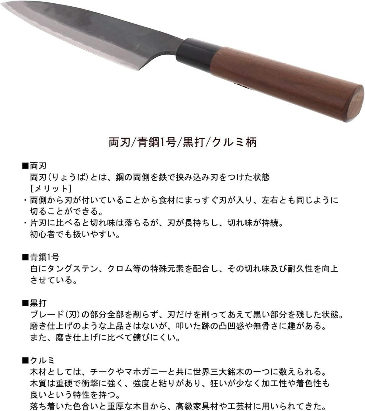 Tosa Knife, Black Uchi, Deba Knife, Blue Steel, No. 1, 8.3 inches (210 mm)