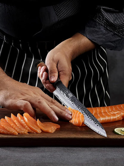 6 Inch Deba Knife, Japanese VG10 High Carbon Steel Kitchen Knife for Sushi Sashimi & Sushi Knife Japanese Sashimi Knife 9.6 Inch, Hand Forged VG10 Super Steel Yanagiba Knife