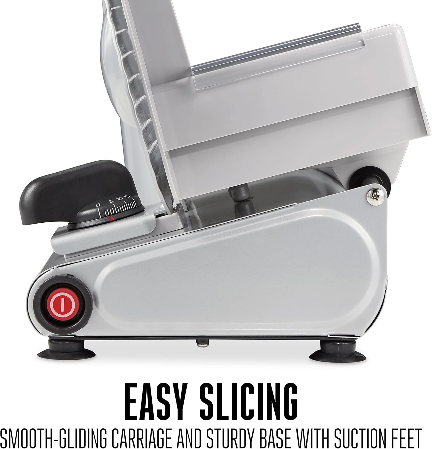 Electric Deli Meat Slicer Machine For Home & Food Slicer | Adjustable Slice Thickness | Non-Slip Suction Feet | Removable 9” Deli Slicer Stainless Steel Blade | Easy to Clean