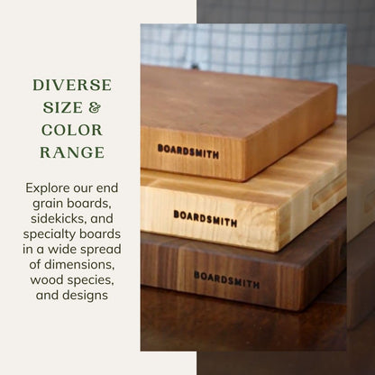 Maple End Grain Cutting Board - Premium End Grain Butcher Block Wood Cutting Board for Kitchen - Food-Safe, Non-Slip, Sustainably Sourced Maple Wood (Medium)