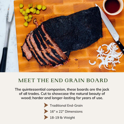 Maple End Grain Cutting Board - Premium End Grain Butcher Block Wood Cutting Board for Kitchen - Food-Safe, Non-Slip, Sustainably Sourced Maple Wood (Medium)
