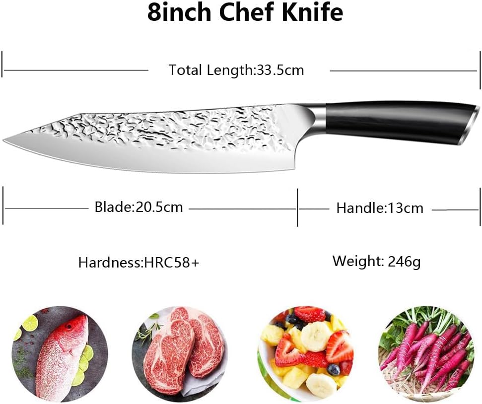 Paring Knife 3.5 inch Small Kitchen Knife Manual Sharpened 5Cr15Mov Stainless Steel Fruit Knife Full Tang with 3 Rivets in Ergonomic Pakkawood Handle