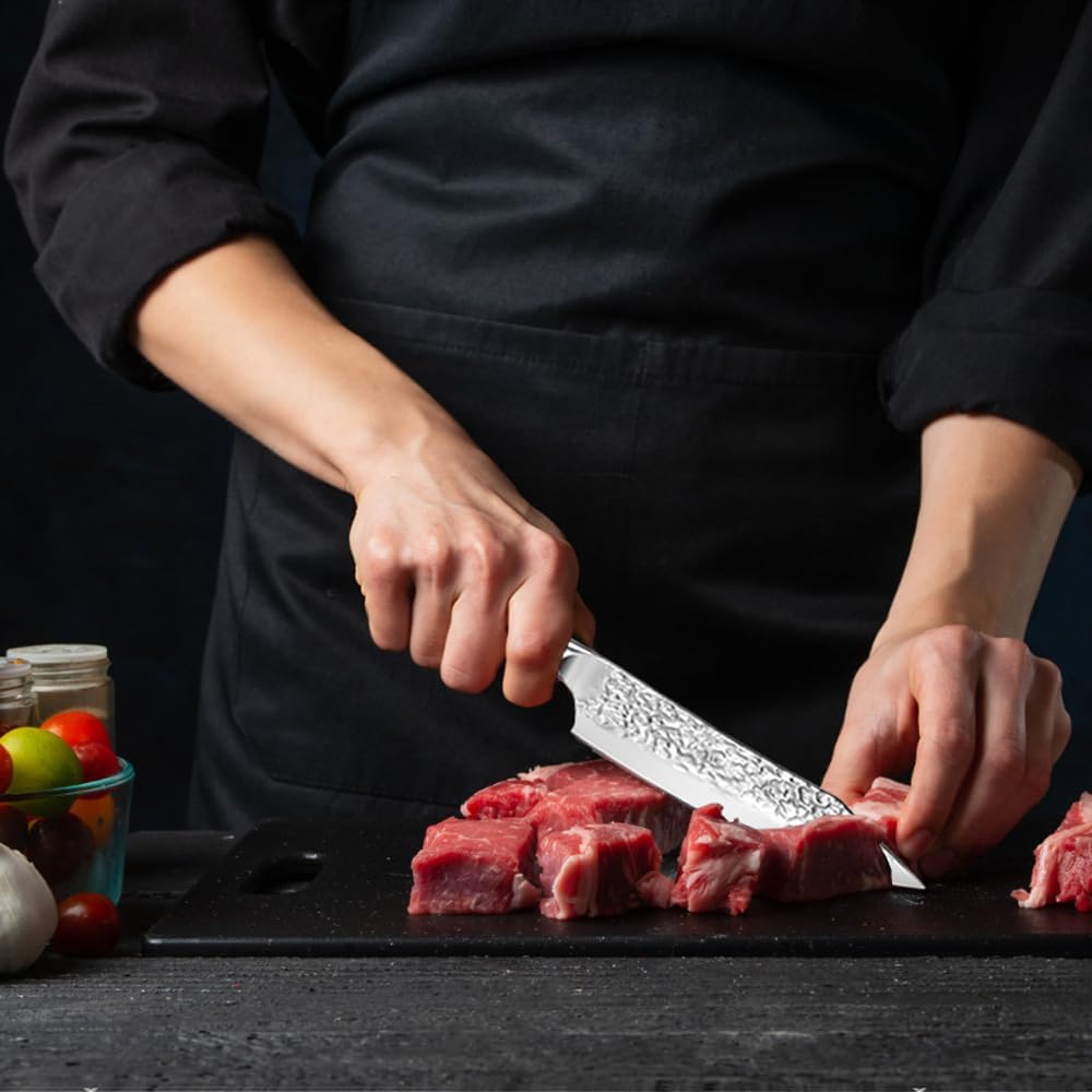 Paring Knife 3.5 inch Small Kitchen Knife Manual Sharpened 5Cr15Mov Stainless Steel Fruit Knife Full Tang with 3 Rivets in Ergonomic Pakkawood Handle
