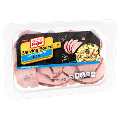 Carving Board, Slow Cooked Ham Sliced Deli Meat, 7.5 oz Pack