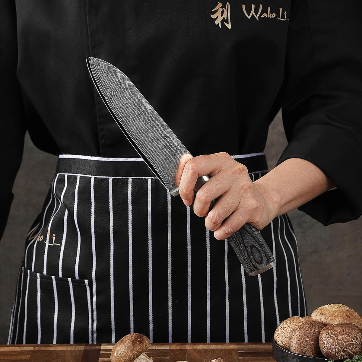 EDIS Damascus Kitchen Knife Set, 4-Piece VG10 Core, Pakkawood Handle | Santoku, carving, small santoku and paring knives cover roast slicing, vegetable prep, herbs, fruit, and trimming, gift box
