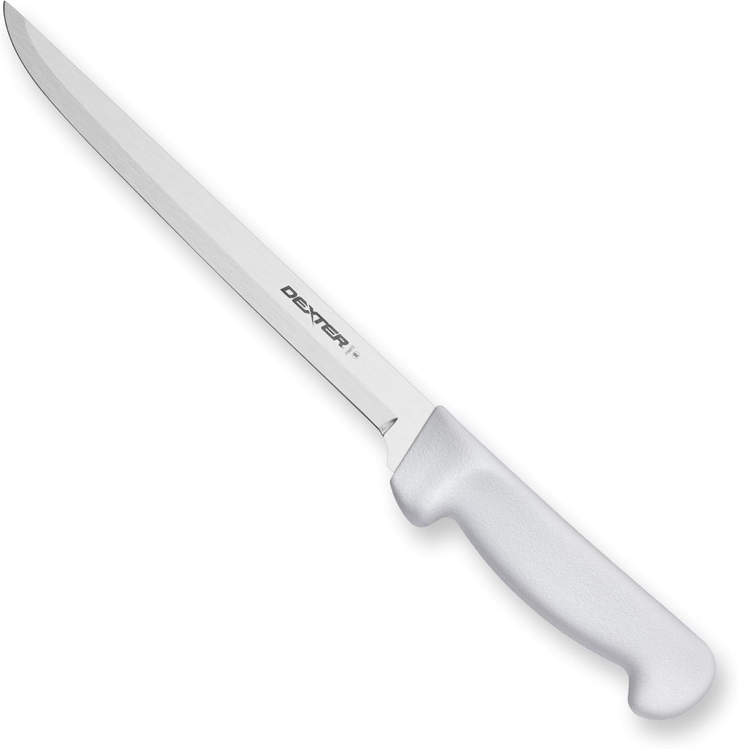 Dexter Basics 8" Flexible Fillet Knife, Stainless Blade, White Handle | Flexible high-carbon stainless steel blade follows bones for clean fillets. Designed for fish and seafood prep work.